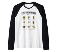 Find The Helpers Bees Garden Nature Study Pollinators Raglan Baseball Tee