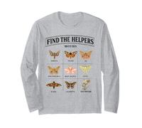 Find The Helpers Moths Garden Nature Study Pollinators Long Sleeve T-Shirt