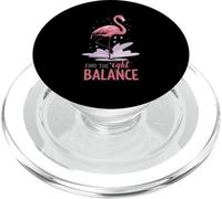 Find The Right Balance Cute Flamingo Yoga PopSockets PopGrip for MagSafe