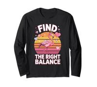 Find The Right Balance Flamingo Crown Sun Long Sleeve T-Shirt