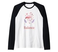 Find The Right Balance Flamingo Motivation Calm Raglan Baseball Tee