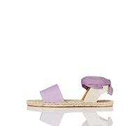 FIND Tie Up Flat Espadrille, Pink (Lilac), 5 UK