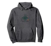 Find Trail: Wilderness Adventure Compass Logo Pullover Hoodie, Adult Unisex, Dark Heather Grey, S