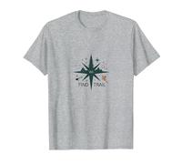 Find Trail: Wilderness Adventure Compass Logo T-Shirt, Men, Heather Grey, S
