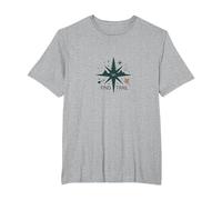 Find Trail: Wilderness Adventure Compass Logo T-Shirt, Men's Big and Tall, Heather Grey, 5X Tall