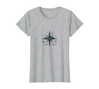 Find Trail: Wilderness Adventure Compass Logo T-Shirt, Women, Heather Grey, S