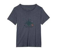 Find Trail: Wilderness Adventure Compass Logo T-Shirt, Women's Plus, Heather Blue, 5X