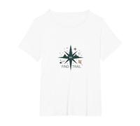 Find Trail: Wilderness Adventure Compass Logo T-Shirt, Women's Plus, White, 2X
