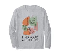 Find Your Aesthetic Abstract Face Line Art Boho Long Sleeve T-Shirt