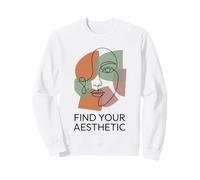 Find Your Aesthetic Abstract Face Line Art Boho Sweatshirt