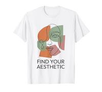 Find Your Aesthetic Abstract Face Line Art Boho T-Shirt