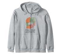 Find Your Aesthetic Abstract Face Line Art Boho Zip Hoodie
