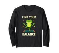 Find Your Balance Funny Frog Yoga Quote Long Sleeve T-Shirt