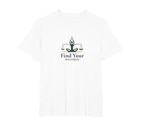 Find Your Balance: Yoga and Justice Harmony Logo T-Shirt, Men's Big and Tall, White, 5X Tall