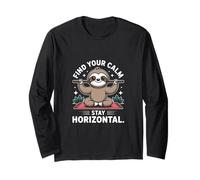 Find Your Calm Stay Horizontal Sloth Long Sleeve T-Shirt