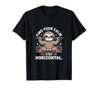 Find Your Calm Stay Horizontal Sloth T-Shirt