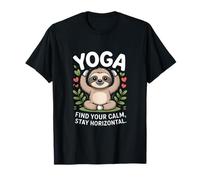 Find Your Calm Stay Horizontal Sloth T-Shirt