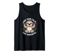 Find Your Calm Stay Horizontal Sloth Tank Top