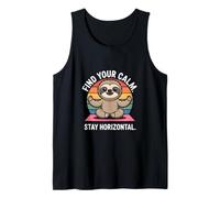 Find Your Calm Stay Horizontal Sloth Tank Top