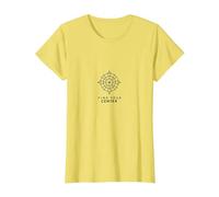 Find Your Center Compass Design Inspirational T-Shirt, Women, Lemon, M
