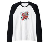Find Your Cheerful Side with this Get Joy Emblem Raglan Baseball Tee