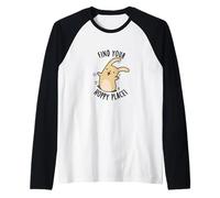 Find Your Hoppy Place Funny Rabbit Pun Raglan Baseball Tee