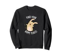 Find Your Hoppy Place Funny Rabbit Pun Sweatshirt