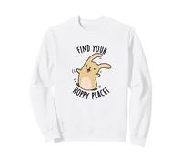 Find Your Hoppy Place Funny Rabbit Pun Sweatshirt