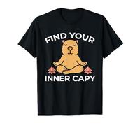 Find Your Inner Capy Meditating Capybara Lotus Calm Funny T-Shirt