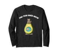 Find Your Inner Meow Cat Yoga Avocado Meditation Calm Souls Long Sleeve T-Shirt