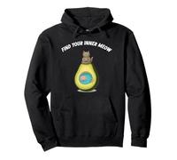 Find Your Inner Meow Cat Yoga Avocado Meditation Calm Souls Pullover Hoodie