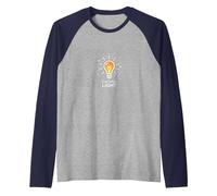 Find Your Inspirational Light Bulb Raglan Baseball Tee, Men, Navy Blue/Athletic Heather, XX-Large