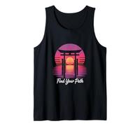 Find Your Path Japanese Torii Sunset Zen Tank Top