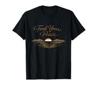 Find Your Peace Sunset Lake Inspirational Mindfulness T-Shirt