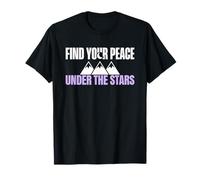 Find Your Peace Under The Stars Block Mountain T-Shirt