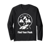 Find Your Peak Hiking Mountain Motivational Art Design Long Sleeve T-Shirt