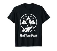 Find Your Peak Hiking Mountain Motivational Art Design T-Shirt