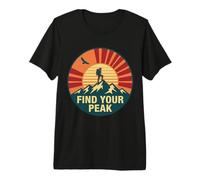 Find Your Peak Vintage Hiking Mountain Sunset GRAP Premium T-Shirt