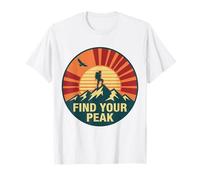 Find Your Peak Vintage Hiking Mountain Sunset GRAP T-Shirt