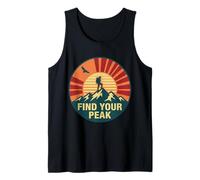 Find Your Peak Vintage Hiking Mountain Sunset GRAP Tank Top