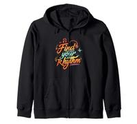 Find Your Rhythm Music Headphones Lover Zip Hoodie