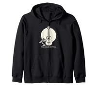 Find Your Rhythm Ukulele Bonsai Moon Zip Hoodie