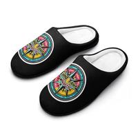 Find Your True North Compass Breathable Slippers Women Slip On Winter Warm House Slippers Shoes Bedroom 9-10（40-41）
