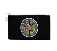 Find Your True North Compass Portable Canvas Coin Purse Fashion Pencil Case Travel Makeup Bag