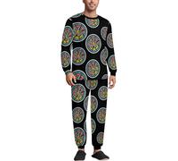 Find Your True North Compass Soft Mens Pyjamas Set Loungewear Long Sleeve Round Neck Tops And Pants