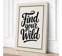 Find Your Wild Typography Canvas Wall Art Print 18x12 Inch
