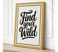 Find Your Wild Typography Canvas Wall Art Print 18x12 Inch