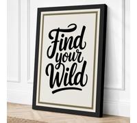 Find Your Wild Typography Canvas Wall Art Print 30x20 Inch