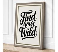 Find Your Wild Typography Canvas Wall Art Print 30x20 Inch