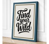 Find Your Wild Typography Canvas Wall Art Print 30x20 Inch